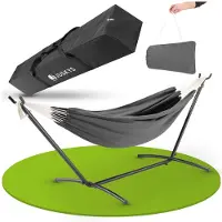 Juskys Hamac Paya - Anthracite - Base et sac de rangement inclus