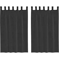 vidaXL Voile Rideaux avec patte 2 pcs. noir