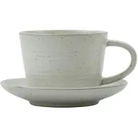 House Doctor Pion tasse et soucoupe gris/blanc set de 4 pièces