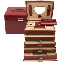 Windrose boîte à bijoux Merino Moda Jewelry Box Red bordeaux