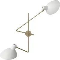 Astep VV Cinquanta Twin Applique murale Brass Mount, White Reflector