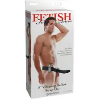 Pipedream Fetish Strap-On 8 - gode-ceinture creux vibrant (noir)