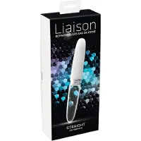 Liaison Straight - vibromasseur LED rechargeable (transparent-blanc)