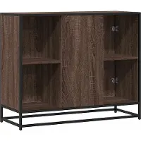 vidaXL Sideboard brun imitation chêne 92x35x76 cm Bois composite