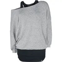 Forplay T-shirt manches longues de - Billie - S - XXL - pour Femme - noir/gris - Taille S