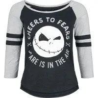 The Nightmare Before Christmas T-shirt manches longues Disney de - Jack - Cheers To Fears - Scare Is In The Air - L - XL - pour Femme - noir/gris - Taille XL
