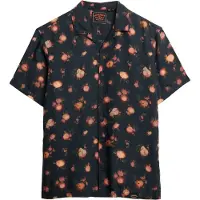 Superdry pour homme. M4010941A Chemise imprimée à manches courtes noire (S), Casuel, Modal, Manche courte