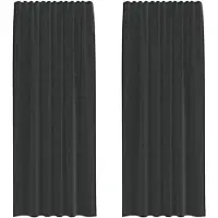 vidaXL Voile Rideaux avec poches à tringles 2 pcs. noir