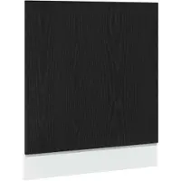 vidaXL Cache pour lave-vaisselle Lyon noir imitation chêne 60x1,5x67 cm