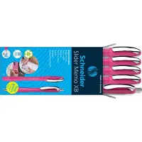 Schneider AKTION: Kugelschreiber Slider Memo pink, Schreibfarbe: blau, 4 St. + GRATIS Kuge (5x)