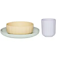 OYOY Set de Vaisselle - Bioplastique - 3 Parties - Pullo - Pale - - UneTaille - Set de Vaisselle