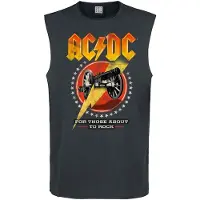AC/DC Débardeur de - Amplified Collection - For Those About To Rock - S - XL - pour Homme - anthracite - Taille S
