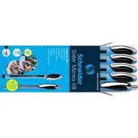 Schneider AKTION: Kugelschreiber Slider Memo blau, Schreibfarbe: schwarz, 4 St. + GRATIS K (5x)