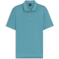 BOSS Polo en tissage piqué avec encolure zippée