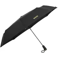 BOSS Parapluie de poche noir et doré à motif monogrammé