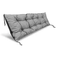 AIO Factory Coussin de jardin 180x50 cm pour chaise longue, balançoire, banc, imperméable, gris