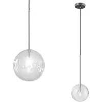 Toolight Lampe Suspendue APP1682-1CP 15cm Black Chrome