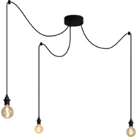 QAZQA Suspension d'extérieur noire 3 lumières IP44 - Cava