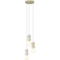 QAZQA Suspension rétro beige avec verre dépoli 3 lumières - Fedde