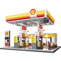 Jamara CaDA Set C66026W Station-service Shell avec boutique et station de lavage Briques