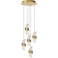 Lucide Suspension glamour en verre doré KLIGANDE LED 7W