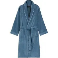 BOSS Peignoir en coton avec passepoil et logo brodé