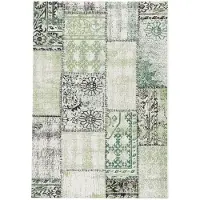 Floordirekt Indoor & Outdoor Tapis Coton facile d'entretien & résistant Vert 80x150 cm