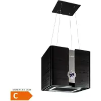 Klarstein Futurelight Smart, hotte aspirante suspendue - recyclage avec aspiration, débit de 413 m³/h, recyclage pour îlot central avec éclairage LED, acier inoxydable, noire