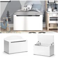 Vicco Coffre à jouets Arno Blanc 85x63.7cm avec couvercle, Model 43374