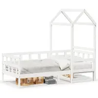 vidaXL Lit de jour avec toit Blanc 80x200 cm Pin massif