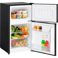 Kitchenbrothers Réfrigérateur - 61L Compartiment réfrigérant - 24L Compartiment congélateur - Glacière - Frigo - Freestanding - Noir