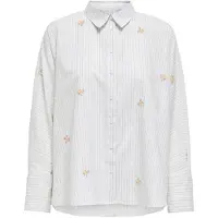 ONLY Chemise manches longues de - ONLJOELLA GRACE L/S EMB SHIRT OX WVN - XS - M - pour Femme - blanc - Taille M