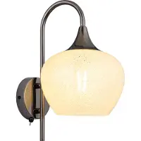 Globo Lighting Applique murale anthracite Maxy avec verre blanc simple