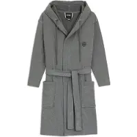 BOSS Peignoir à capuche en jersey de coton avec monogramme Double B