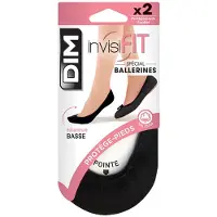 Dim Protège-Pieds Femme Invisifit Spécial Ballerines x2, Noir, L-XL