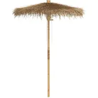 vidaXL Parasol Tiki avec toit en feuille de bananier 150 cm bambou