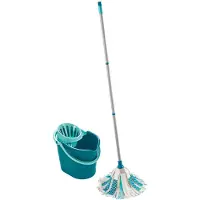 Leifheit Kit de lavage Power Mop 3 en 1, Ustensiles de nettoyage, Vert, Bleu, Blanc, Gris, Turquoise