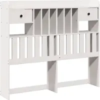 vidaXL Tête de lit avec espace de rangement Blanc 135 cm Pin massif