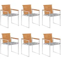 vidaXL Chaises de jardin 6 pcs. avec coussins bois massif acacia