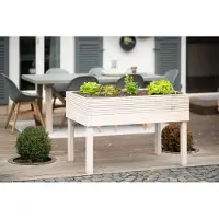 Westmann Lit surélevé en bois Frieda Gris 119x75x79 cm