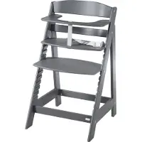 Roba Chaise haute pour escalier « Sit Up Flex » de , évolutive de la chaise haute pour bébé à la chaise pour adolescent, bois anthracite
