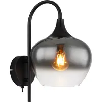 Globo Applique noire Maxy avec verre fumé