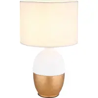 Globo Lampe de table céramique blanc, 1x E14