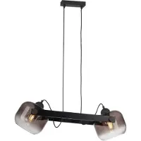 JUST LIGHT Lampe suspendue Cup 2.0 Verre fumé à 2 lumières