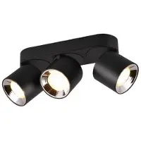 TRIO Spot Guayana noir 3xGU10x10W en métal, dimensions : 12x8x27 cm, IP20,