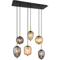 Globo Lighting Lampe suspendue 6 lumières Blacky noir