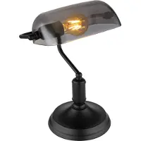 Globo Lighting Lampe de bureau noire Antique avec verre fumé