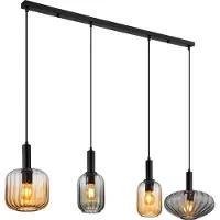 Globo Lighting Suspension Valletta avec verre coloré 4 lumières