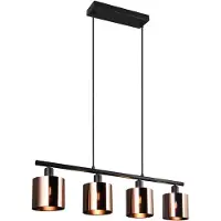 TRIO Lampe à suspendre, 4 flammes, bronze noir, L 75 cm