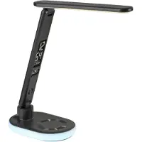 JUST LIGHT Lampe de bureau LED - H 54 cm - noir - plastique - intensité lumineuse variable - avec changement de couleur RGB